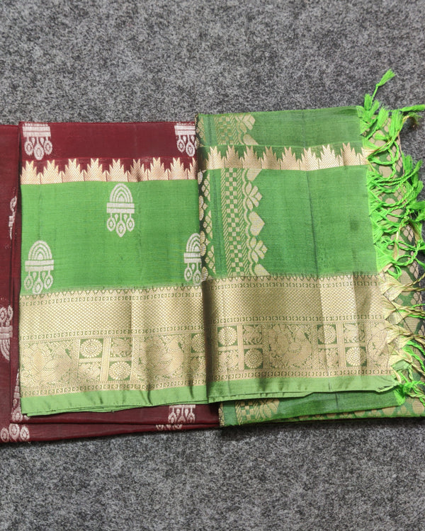 Lightweight pattu Scurt Border Saree - LWP357