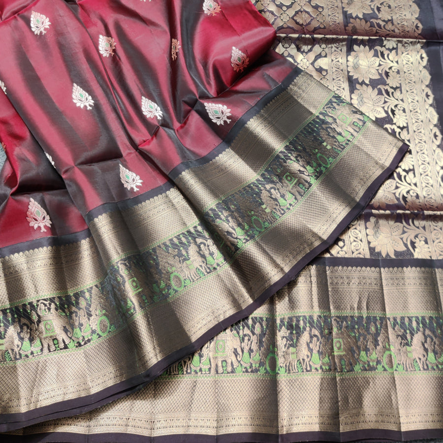 Meenakari kanchi lightweight pattu Saree - KMP145