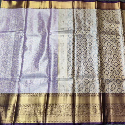 Kanchi pattu Semi Lavender Saree -KS33