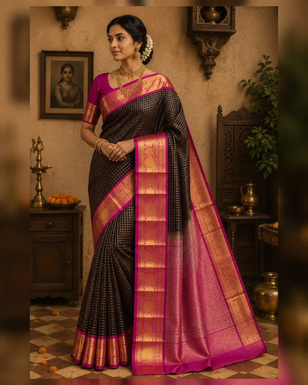 50% off Kanchi kuttu vintage Handloom saree - KMP59