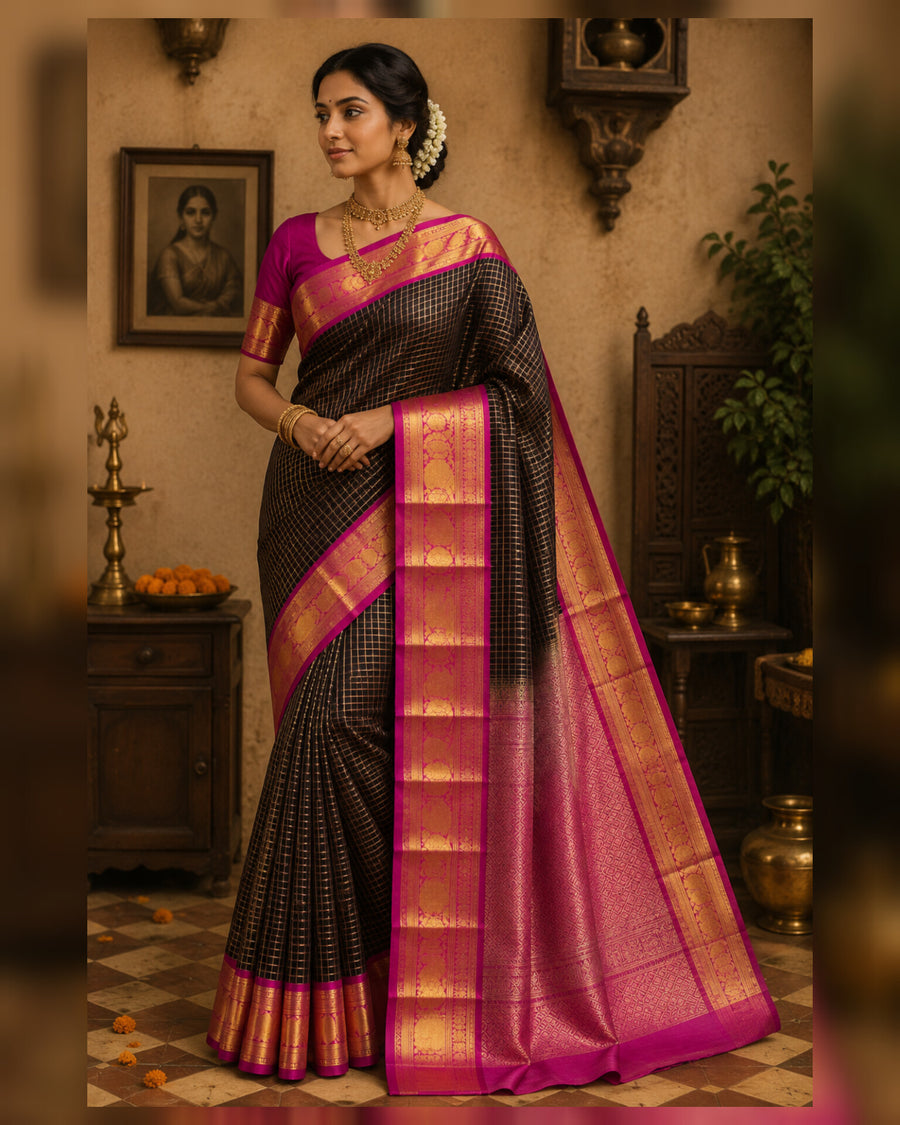 50% off Kanchi kuttu vintage Handloom saree - KMP59