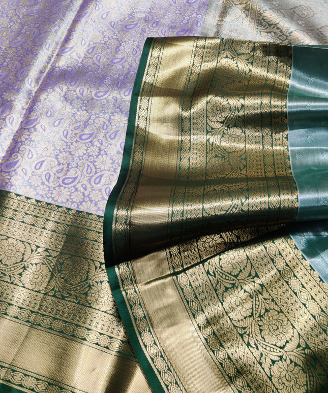 Kanchi pattu Semi Lavender Saree -KS31