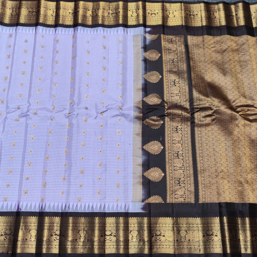 Gadwal check design pure silk- GPS22