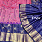 Gadwal Semi Silk Saree with Zari Checks – GSM07 at Jyothi Saree Mandir
