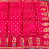 Satin silk meenakari saree -S04