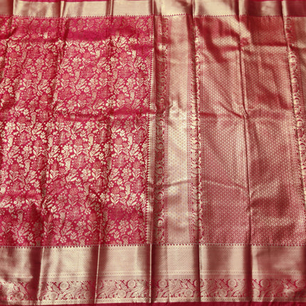 Kanchi pattu Semi Red Saree -KS56