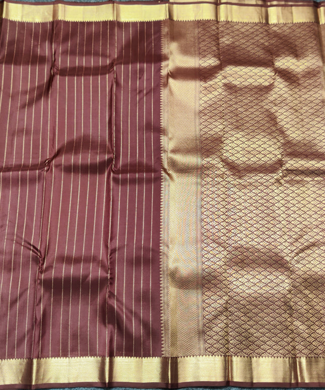 Kanchi pattu small border saree - KMP259