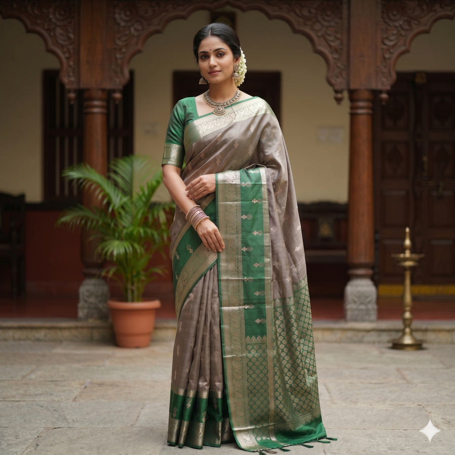 Lightweight pattu Scurt Border Saree - LWP313