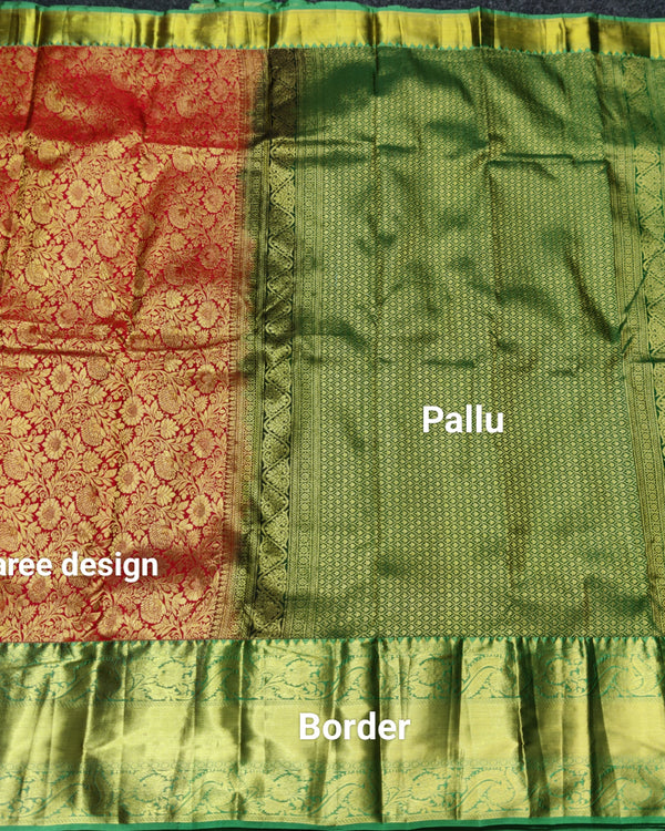 Kanchi pattu half fine bridal wear saree HF02 alternate view