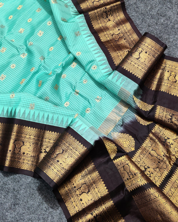 Gadwal check design pure silk- GPS28