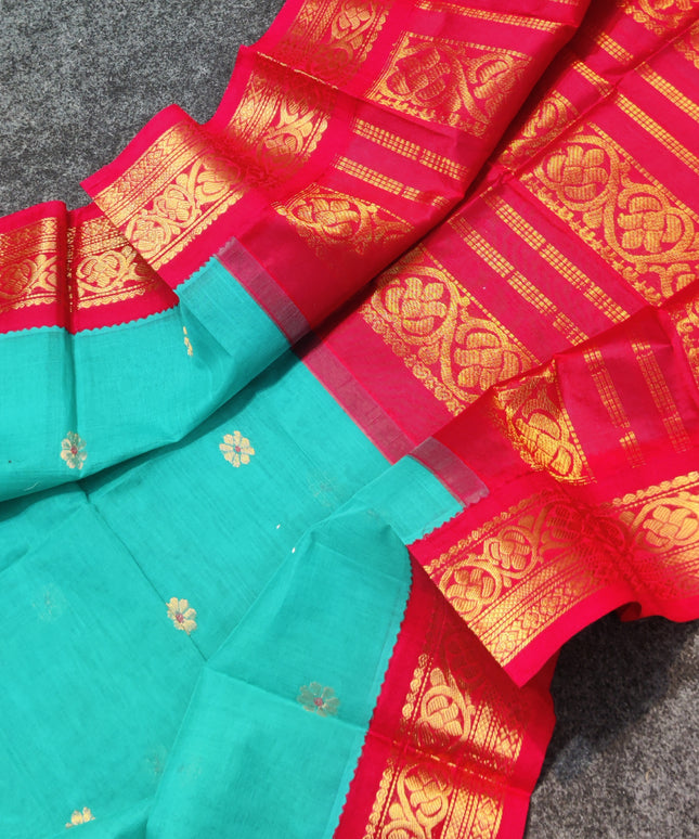 Gadwal Cotton With Butta Saree - GS07