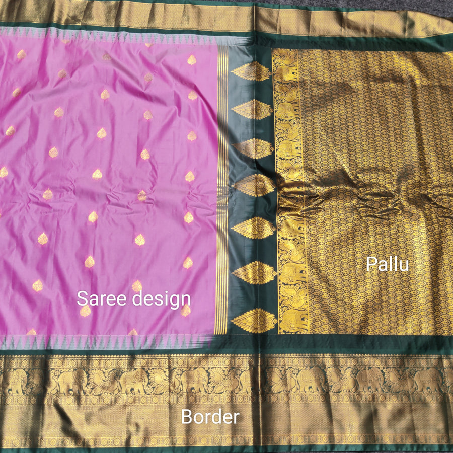 Gadwal Semi Silk Saree - GSM19