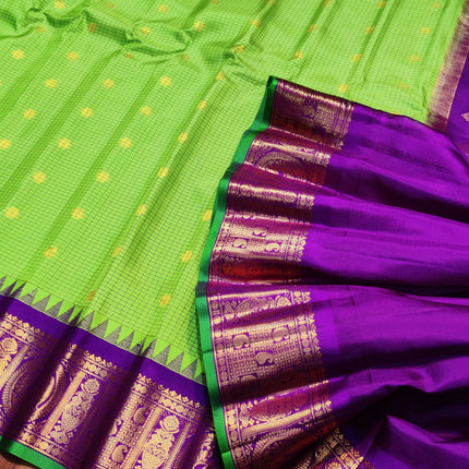 Gadwal Pure silk check Saree - GPS182