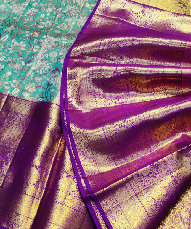 Kanchi Meenakari Brocade Pure handloom Silk Saree - KMP1795