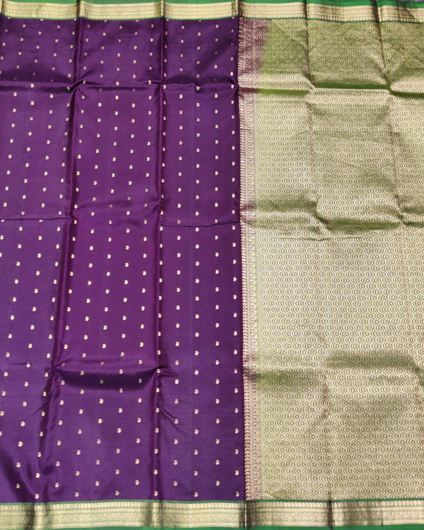 Kanchi Handloom Pure Silk Small Border Saree – KMP266 alternate view