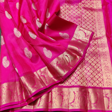 Kanchi pattu Small border saree - KMP97