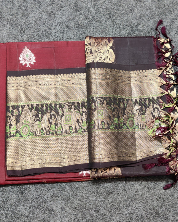 Meenakari kanchi lightweight pattu Saree - KMP145