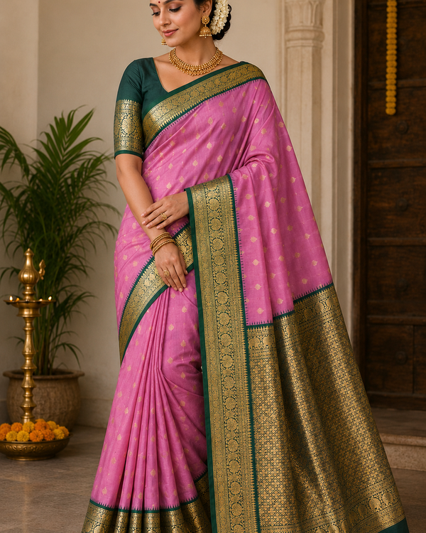 Gadwal Semi Silk Saree - GSM19
