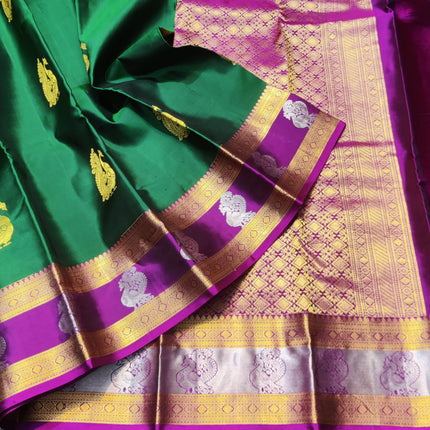 Kanchi Kuttu Vintage Handloom Pattu Saree - KMP3039