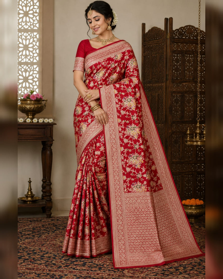 Banaras Katan Allover Meenakari - BRS41