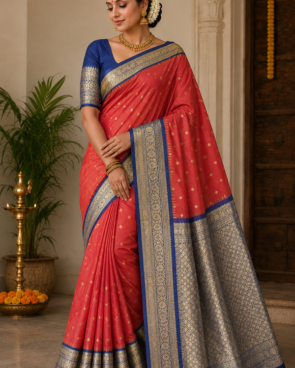 Gadwal Semi Silk Saree - GSM17