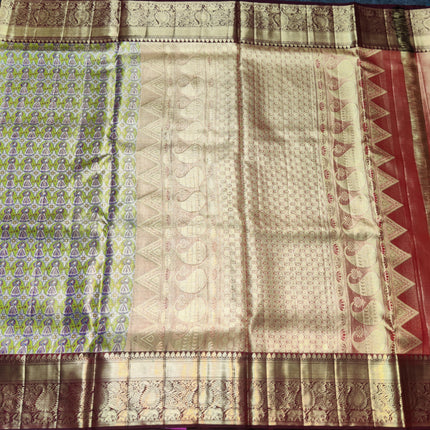 Kanchi Meenakari Brocade Pure handloom Silk Saree - KMP1783