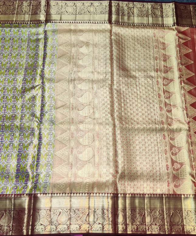 Kanchi Meenakari Brocade Pure handloom Silk Saree - KMP1783