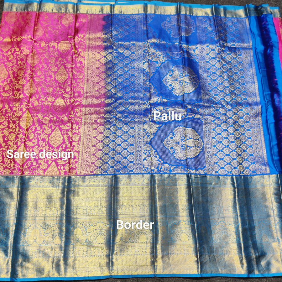 Kanchi pattu half fine bridal wear saree HF01