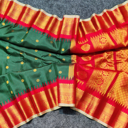 Gadwal Pure silk check Saree - GPS189