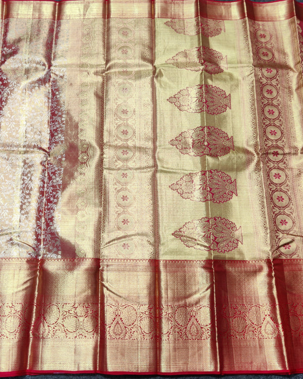 Kanchi Pattu Wedding Saree @35% Off -KMP63 alternate view