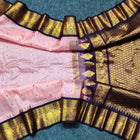 Gadwal Handloom Pure Silk Check Saree with Temple Border – GPS45