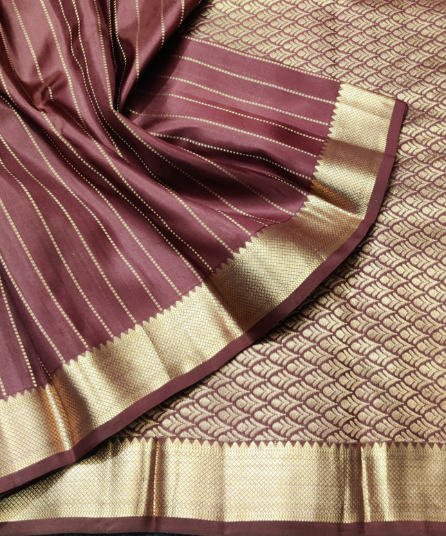 Kanchi pattu small border saree - KMP259