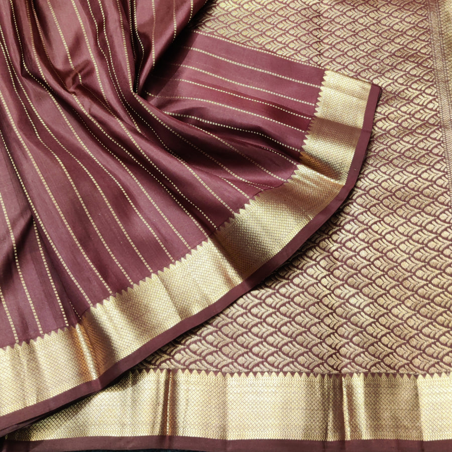 Kanchi pattu small border saree - KMP259