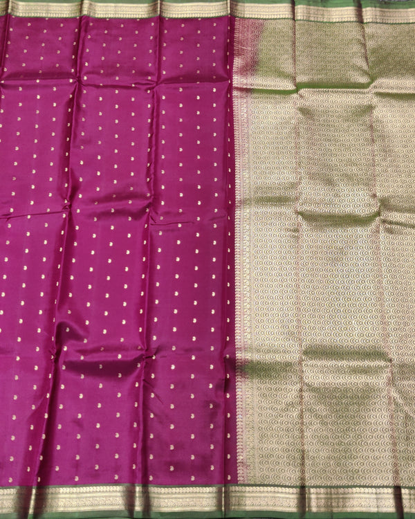 Kanchi Handloom Pure Silk Small Border Saree – KMP263 alternate view