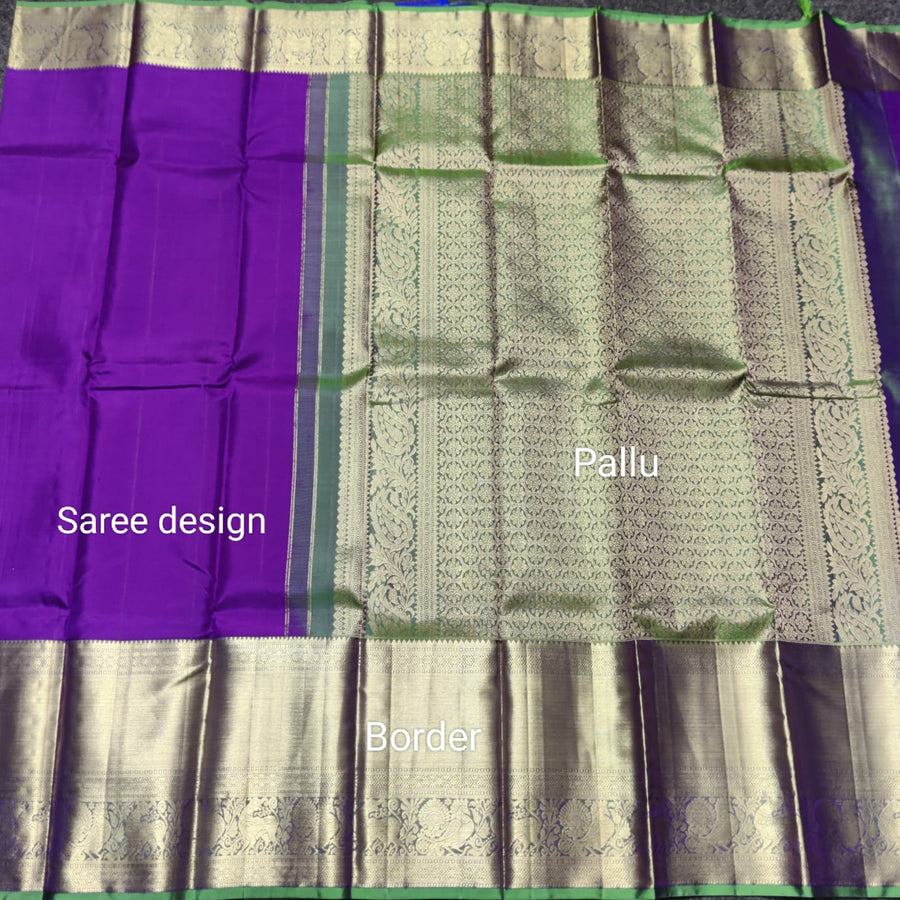 Kanchi pure plain silk Saree - KMP1577