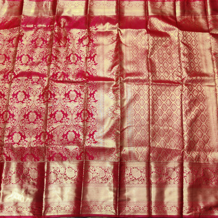 Kanchi pattu Semi Red Saree -KS51