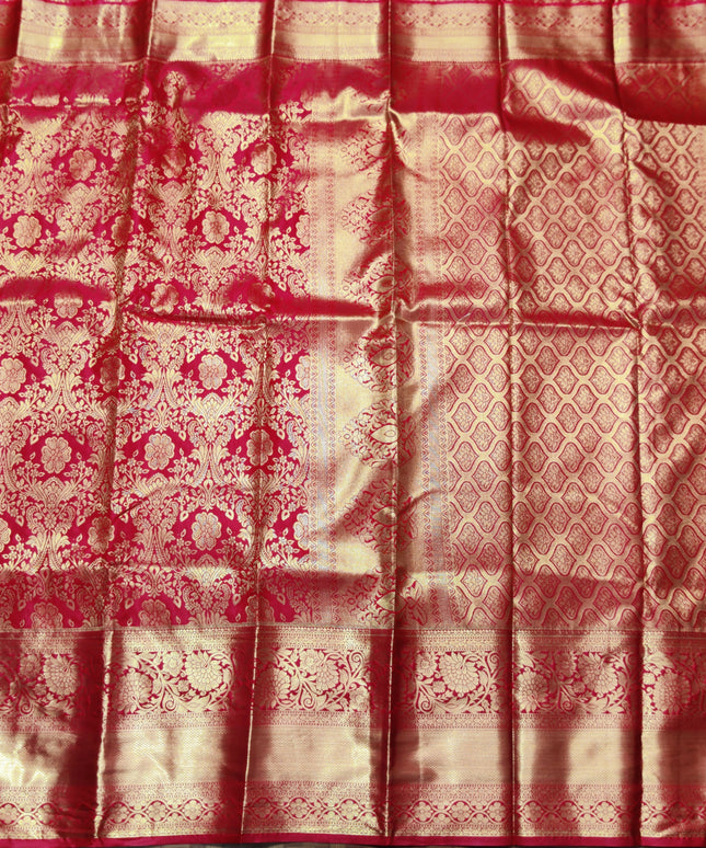 Kanchi pattu Semi Red Saree -KS51
