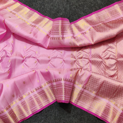 Gadwal handloom small border Pure silk saree - GPS220