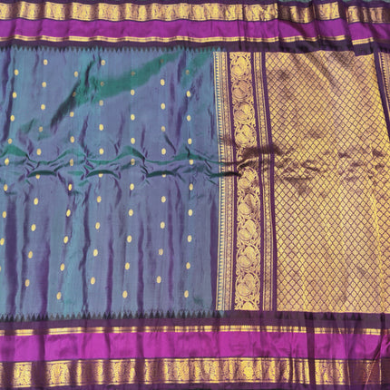 Gadwal Handloom Gap Border saree - GPS86