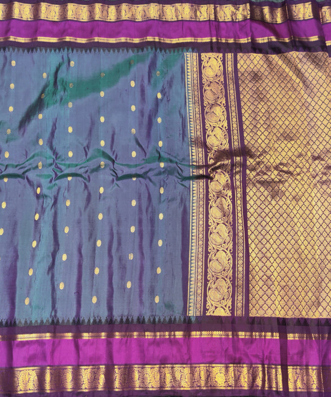 Gadwal Handloom Gap Border saree - GPS86