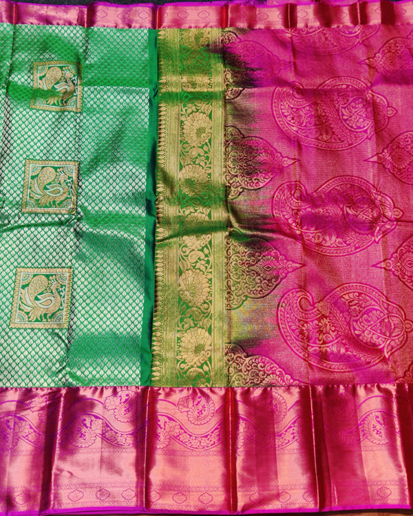 Kanchi pattu half fine Bridal Saree - HF15 alternate view