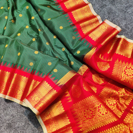 Gadwal Pure silk check Saree - GPS189