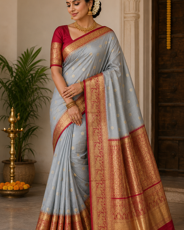 Gadwal Semi Silk Saree - GSM21