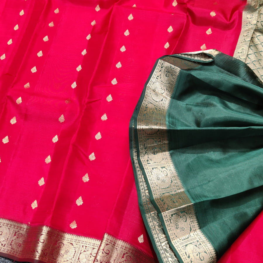 Kanchipattu small border saree - KMP213