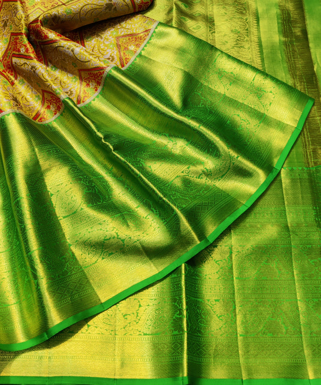 Kanchi Meenakari Brocade Pure handloom Silk Saree - KMP1786