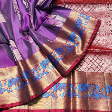 Meenakari kanchi lightweight pattu Saree - KMP2004