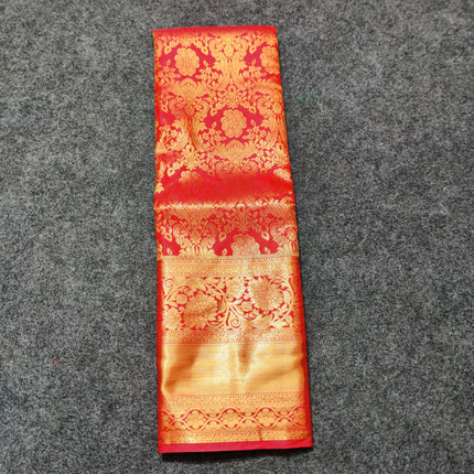 Kanchi pattu Semi Red Saree -KS51