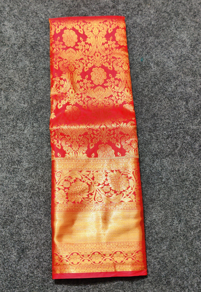 Kanchi pattu Semi Red Saree -KS51