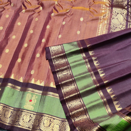 Gadwal Handloom Gap Border saree - GPS93
