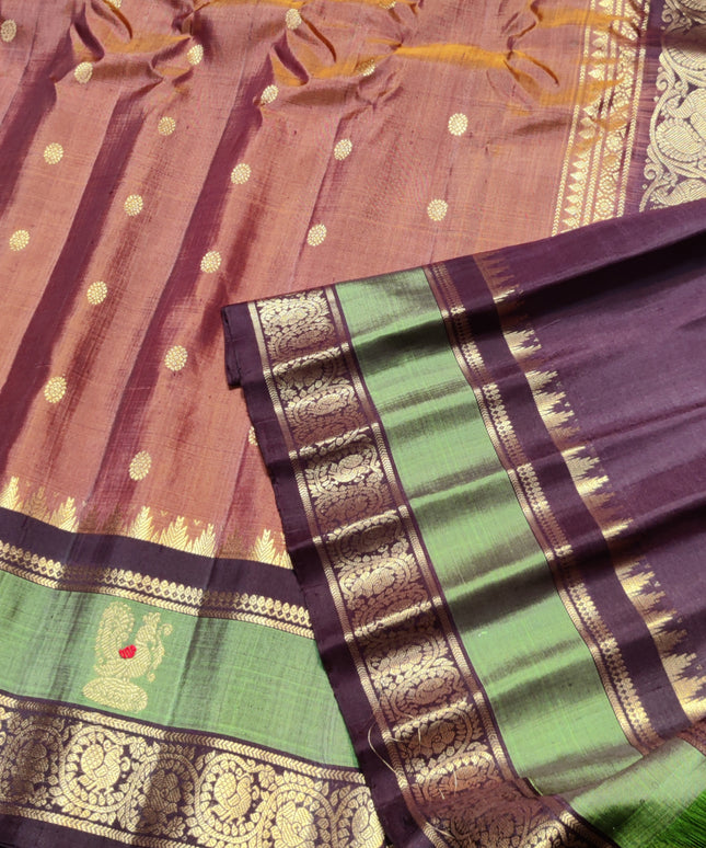 Gadwal Handloom Gap Border saree - GPS93